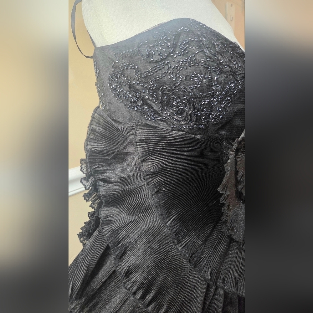 Jovani New York Elegant Strapless Black Ruffle Dress Evening Size 14.SMALL - Picture 11 of 17